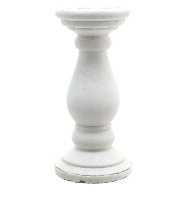 Small White 23cm Ceramic Candle Holder