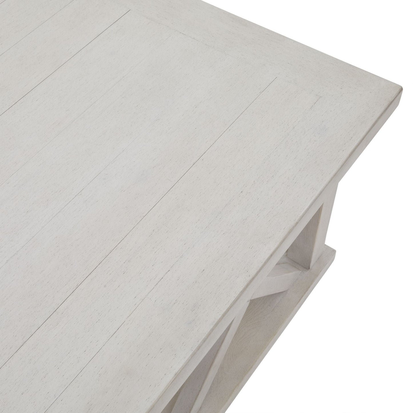 top detail showing the pine planks on the Stanton square coffee table