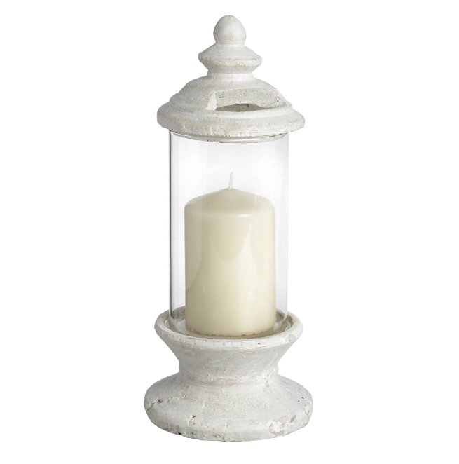 Stone and Glass 33cm Hurricane Lantern