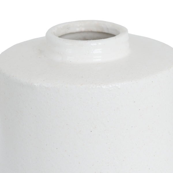 White Cylinder Ceramic Vase