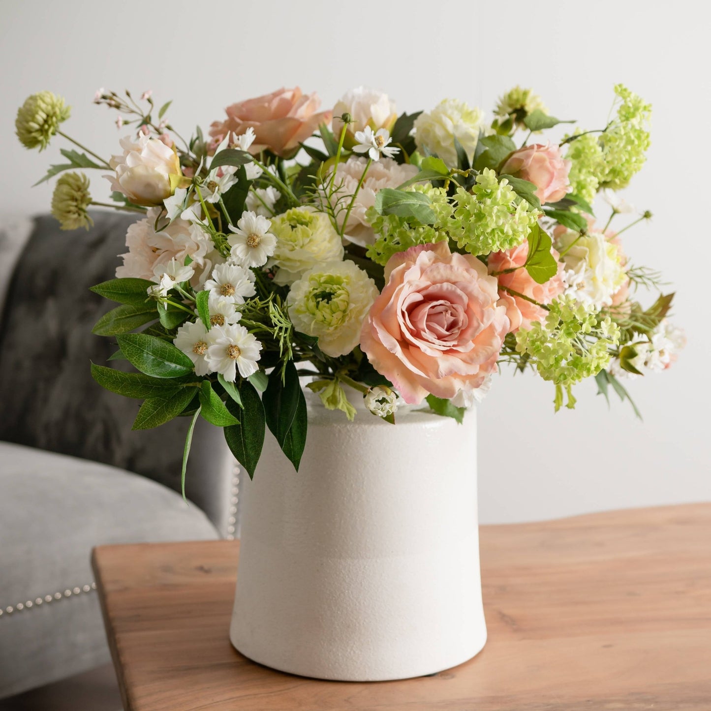 White Cylinder Ceramic Vase